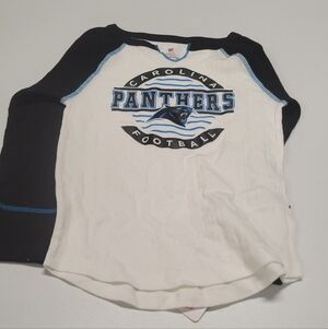 NFL Carolina Panthers Kids Long Sleeve Shirt - White and Black